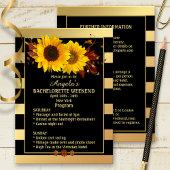 Sunflower Bachelorette Weekend Programme Uitnodigi Kaart