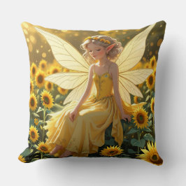 Sunflower Background with a Fairy Kussen