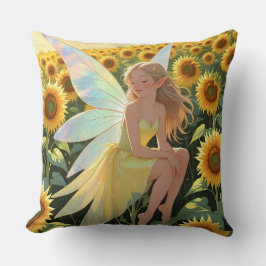 Sunflower Background with a Fairy Kussen