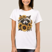 Sunflower Bandit – Cute Raccoon Woodland T-shirt (Voorkant)