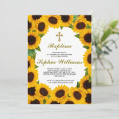 Sunflower Baptisme İnvitation Kaart (Staand voorkant)