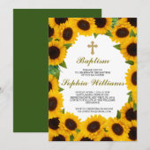 Sunflower Baptisme İnvitation Kaart (Voorkant / Achterkant)
