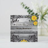 Sunflower Barn Wood Collectie Save the Date (Staand voorkant)