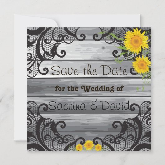 Sunflower Barn Wood Collectie Save the Date (Voorkant)