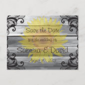 Sunflower Barn Wood Collectie Save the Date Aankondigingskaart (Voorkant)