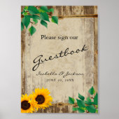 Sunflower Barn Wood Guestbook Poster (Voorkant)