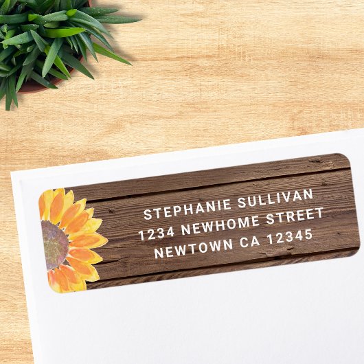 Sunflower Barn Wood Return Address Label
