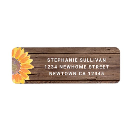 Sunflower Barn Wood Return Address Label (Voorkant)