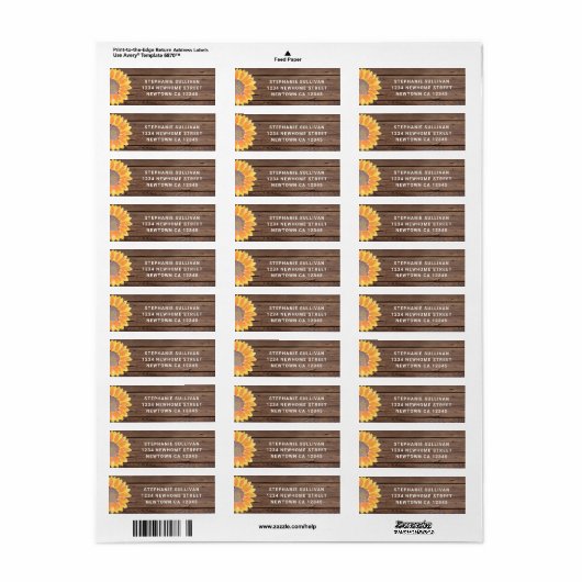Sunflower Barn Wood Return Address Label (Full Sheet)