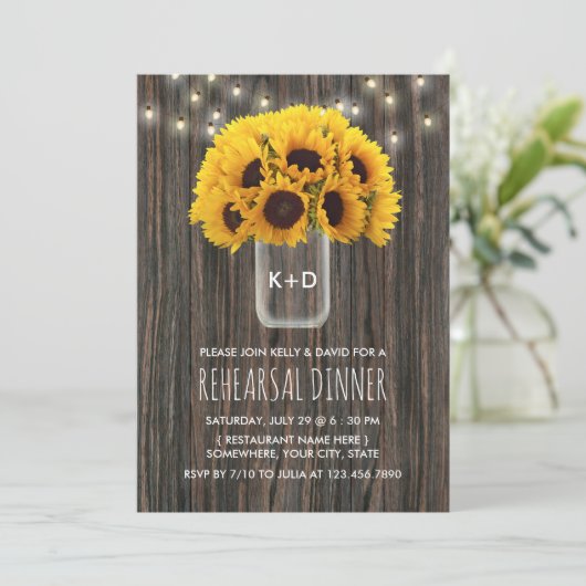 Sunflower Barn Wood Weddenschap Kaart (Staand voorkant)