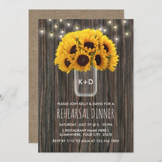 Sunflower Barn Wood Weddenschap Kaart (Voorkant / Achterkant)