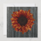 Sunflower & Barnwood Fall Wedding Invitation Kaart (Achterkant)