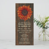 Sunflower & Barnwood Rustic Vrijgezellenfeest Invi Kaart (Staand voorkant)