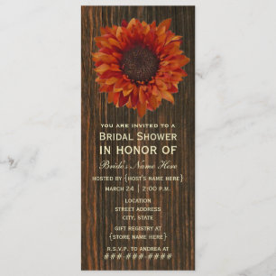 Sunflower & Barnwood Rustic Vrijgezellenfeest Invi Kaart
