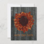 Sunflower & Barnwood Save the Date Notice (Voorkant)