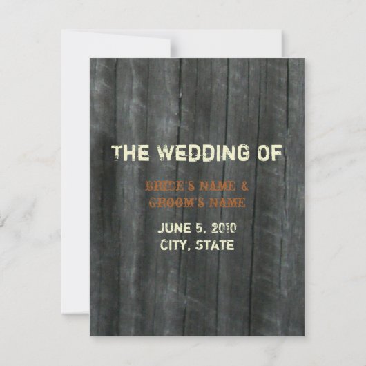 Sunflower & Barnwood Save the Date Notice (Achterkant)