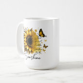 Sunflower Be the Sunshine Quote | Koffiemok (Voorkant links)