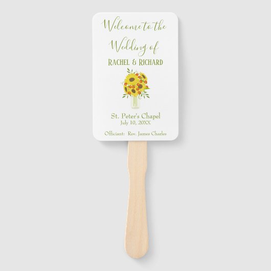 Sunflower Beauty Wedding Handwaaier (Voorkant)