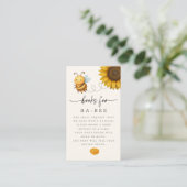 Sunflower Bee Baby Shower Book Request Card Visitekaartje (Staand voorkant)
