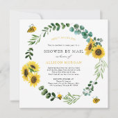 Sunflower Bee Baby shower per post Kaart (Voorkant)