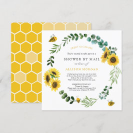 Sunflower Bee Baby shower per post Kaart
