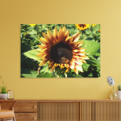 Sunflower Bee Canvas Afdruk (Insitu (Woonkamer))