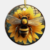 Sunflower Bee Dreamcatcher, Keramisch Ornament (Voorkant)