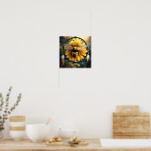 Sunflower Bee Dreamcatcher, Poster (Keuken)