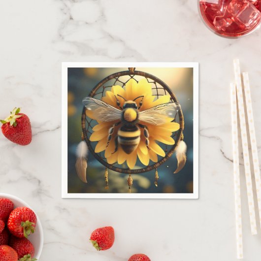 Sunflower Bee Dreamcatcher, Servet (Insitu)