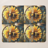 Sunflower Bee Dreamcatcher, Sherpa Deken (Voorkant (horizontaal))