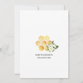 Sunflower Bee Twin Triplet Honing Baby shower Kaart (Achterkant)