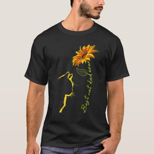 Sunflower Best Cat Dad Ever Cat Father Day 5 T-shirt (Voorkant)