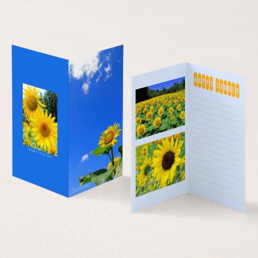 Sunflower：Bi-fold card Kaart (Binnen en buitenkant)