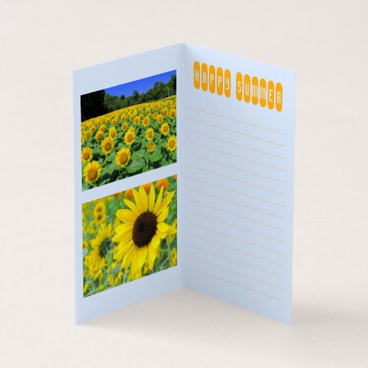 Sunflower：Bi-fold card Kaart (Binnen)