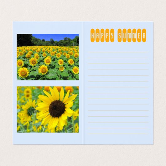 Sunflower：Bi-fold card Kaart (Binnenkant ongevouwen)