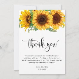 Sunflower BIrthday Bedankkaart