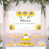 Sunflower Birthday First Welcome Waterverf Floral Spandoek