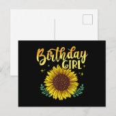 Sunflower Birthday Girl Party Family Matching Briefkaart (Voorkant / Achterkant)