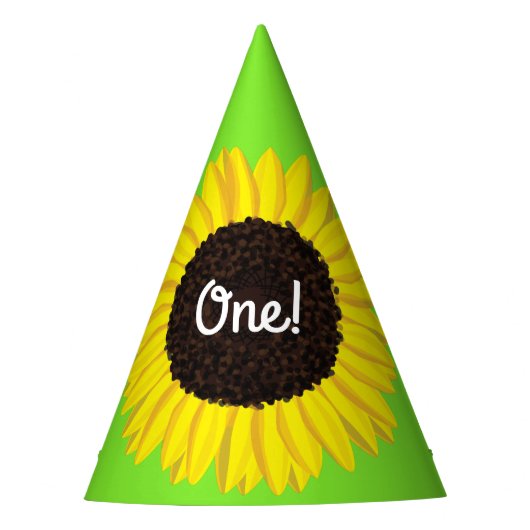 Sunflower Birthday Party Feesthoedjes (Voorkant)