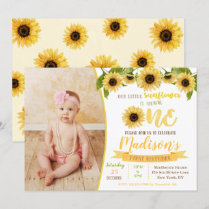 Sunflower Birthday Party Invitation Kaart