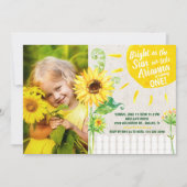 Sunflower Birthday Party Invitation Kaart (Voorkant)