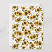Sunflower Birthday Party Kaart (Achterkant)