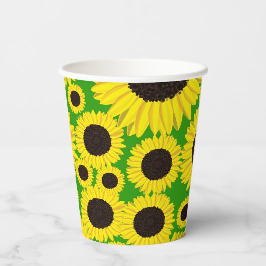 Sunflower Birthday Party Papieren Bekers (Achterkant)