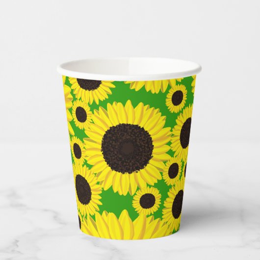 Sunflower Birthday Party Papieren Bekers (Links)