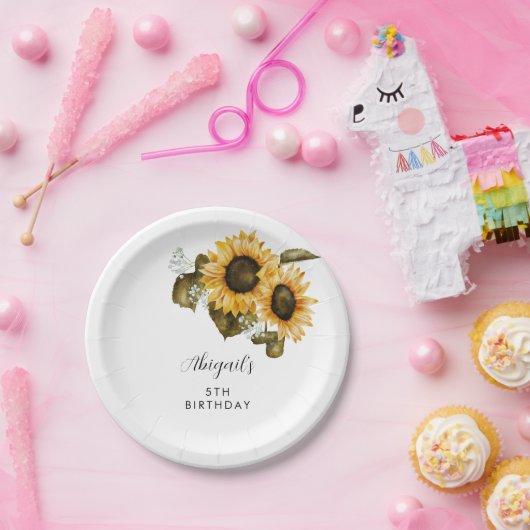 Sunflower Birthday Party Papieren Bordje (Feest)
