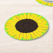 Sunflower Birthday Party Ronde Kartonnen Onderzetter (Gebogen)