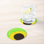 Sunflower Birthday Party Ronde Kartonnen Onderzetter (Insitu)