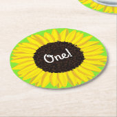 Sunflower Birthday Party Ronde Kartonnen Onderzetter (Gebogen)