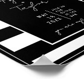 Sunflower Black and White Stripe Weddenschap Welko Poster (Hoek)