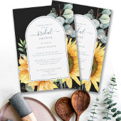 Sunflower Black Bridal Showuitnodiging Kaart